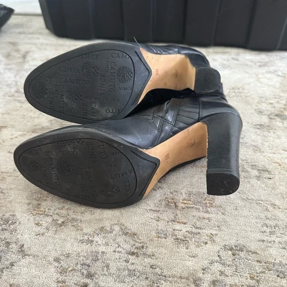 Vince Camuto Black Quilted Ankle Boots - Picture 6 of 7